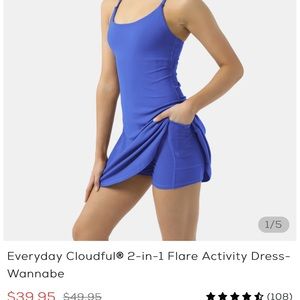 Halara 2 in 1 Activity Flare Dress Medium Amporo Blue